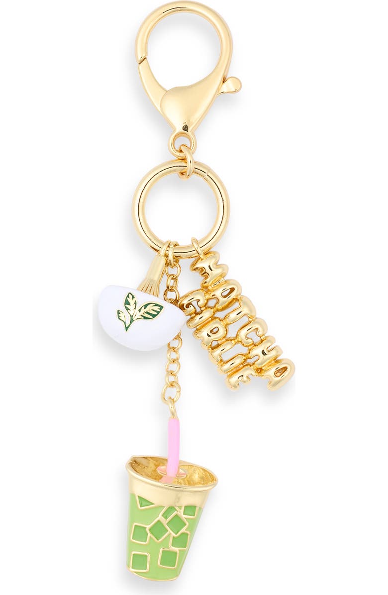 BaubleBar Matcha Bag Charm, Main, color, Green Multi