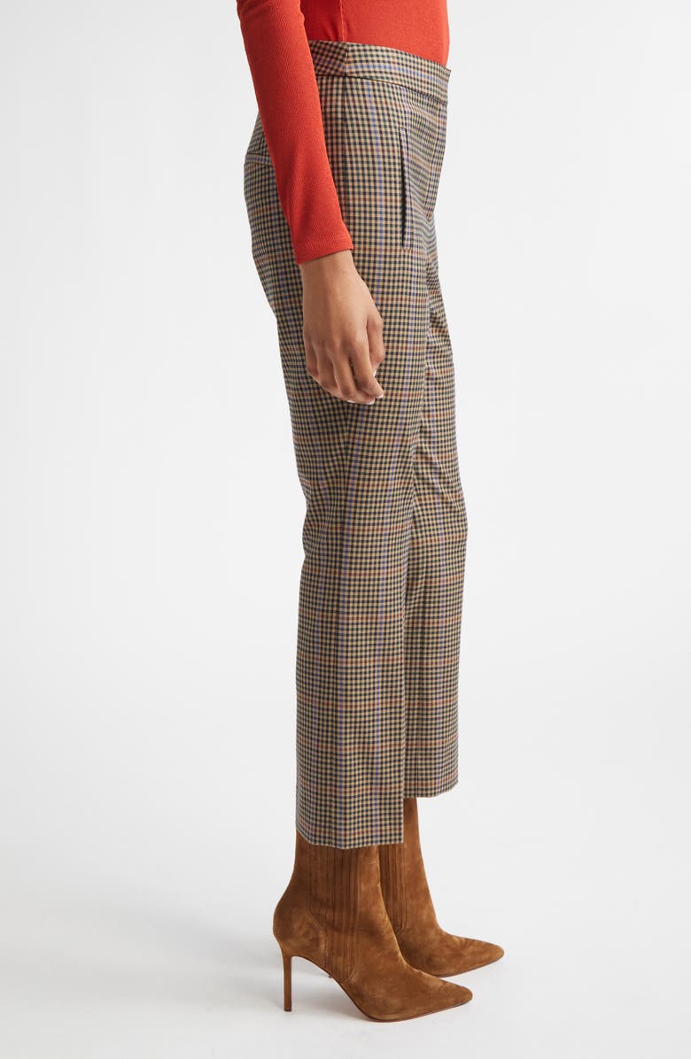 Veronica Beard Arte Plaid Crop Pants, Alternate, color, Russet Multi