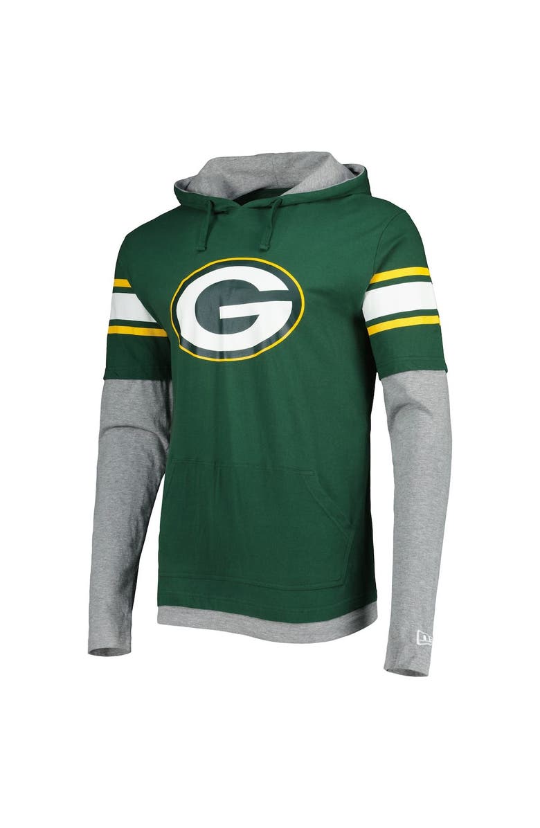 New Era Men's New Era Green Green Bay Packers Long Sleeve Hoodie T-Shirt, Alternate, color, 
