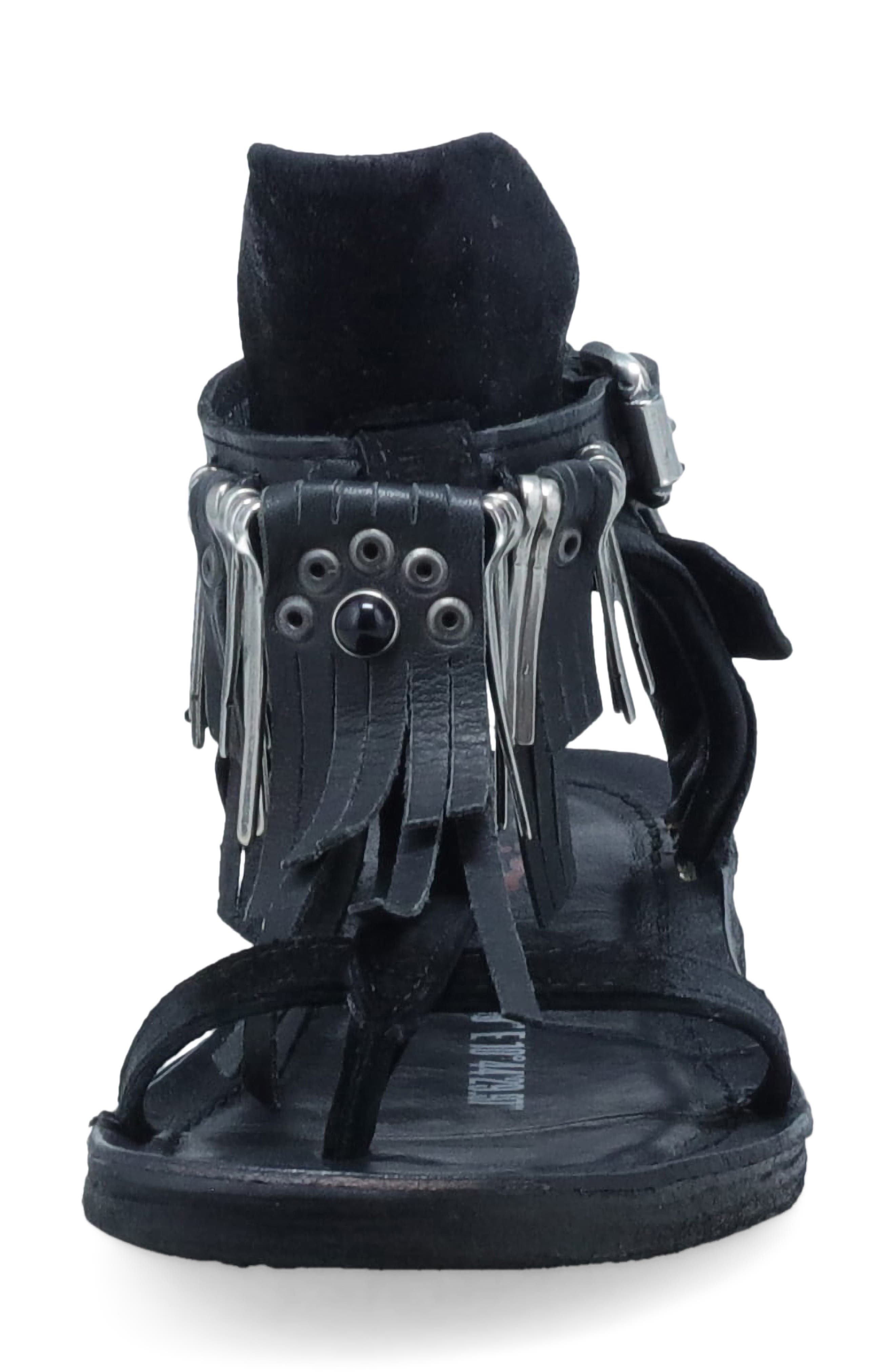 A.S.98 Raleigh Ankle Strap Sandal, Alternate, color, Black