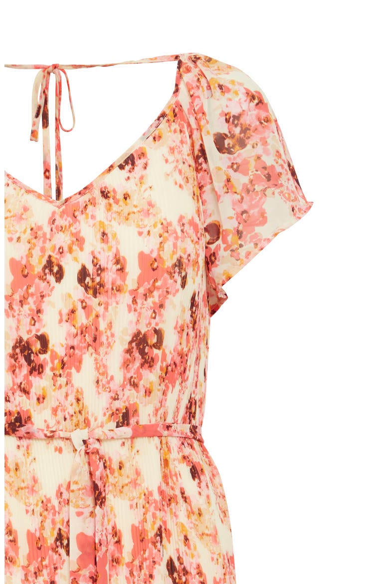 Floral Print Tie Waist Dress, Alternate, color, CALYPSO CORAL