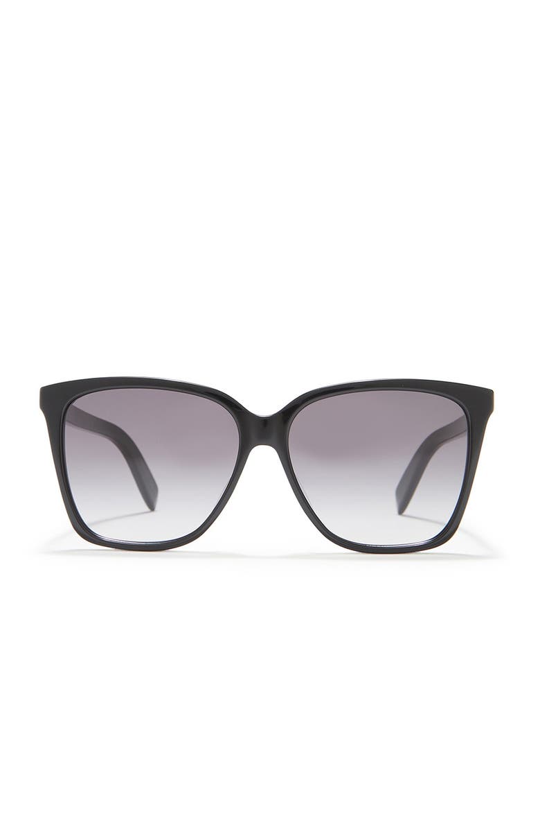 Saint Laurent Square 56mm Sunglasses, Main, color, Black Black Grey