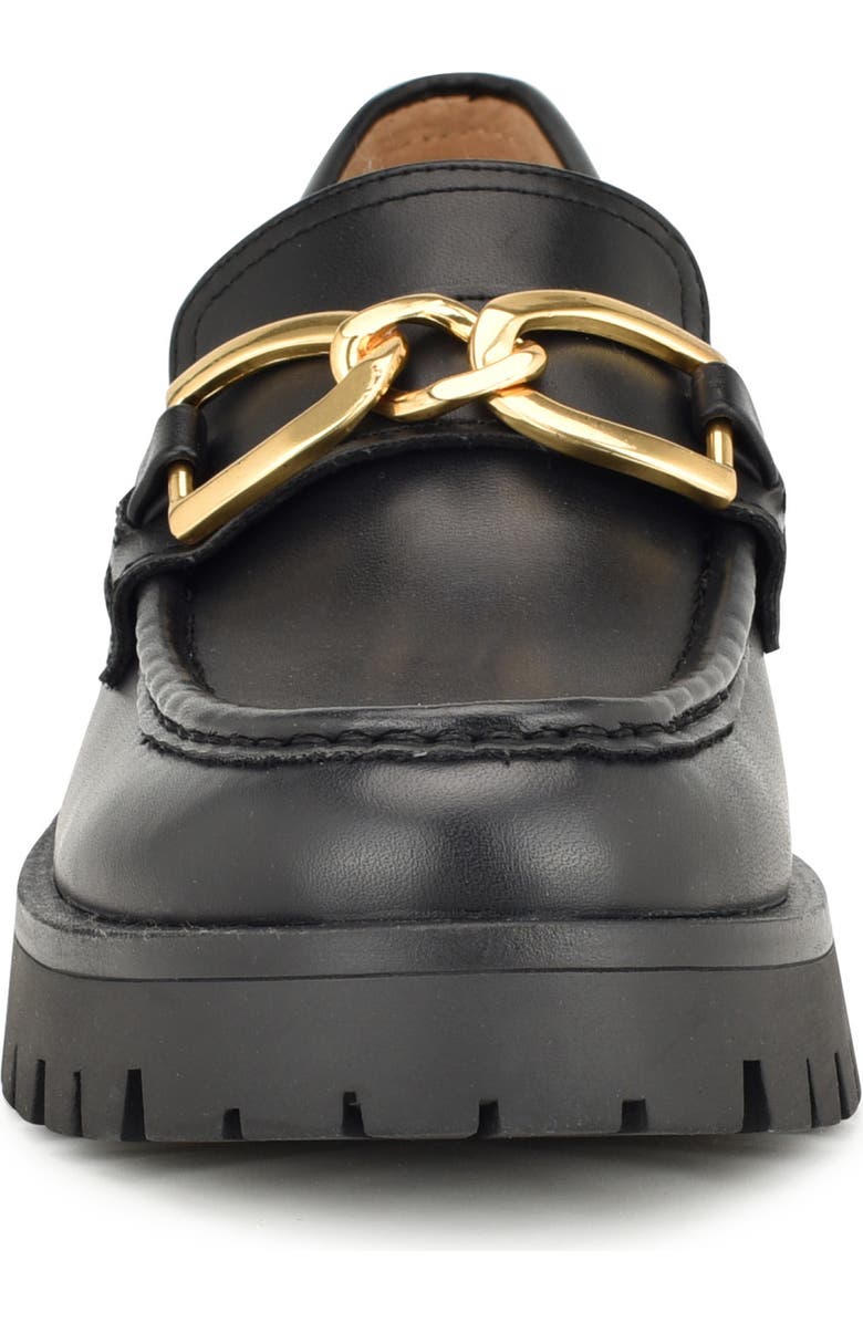 Nine West Gables Lug Loafer, Alternate, color, Black Smooth
