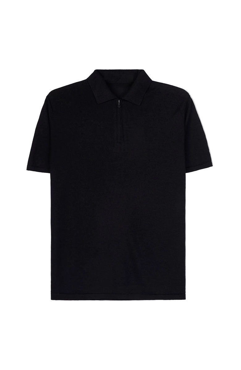 Gobi Cashmere Cashmere Silk Half-Zip Polo Top, Main, color, Black