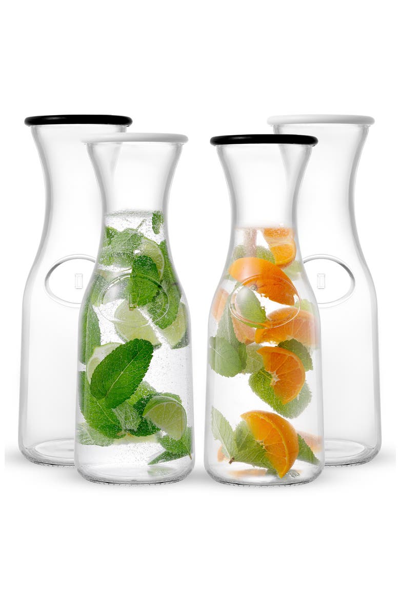 Hali Set of 4 Glass Carafe, Alternate, color, CLEAR