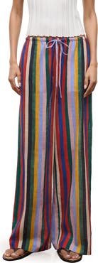 STAUD Mateo Stripe Cotton Drawstring Pants