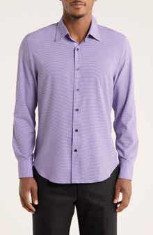 CONSTRUCT Micro Geo Print Slim Fit 4-Way Stretch Button-Up Shirt