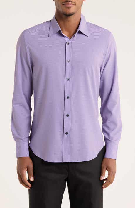 CONSTRUCT Micro Geo Print Slim Fit 4-Way Stretch Button-Up Shirt