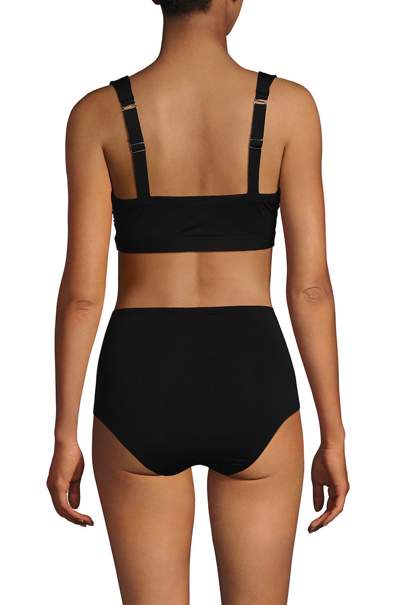 Lands' End Twist Front Bikini Top, Alternate, color, Black