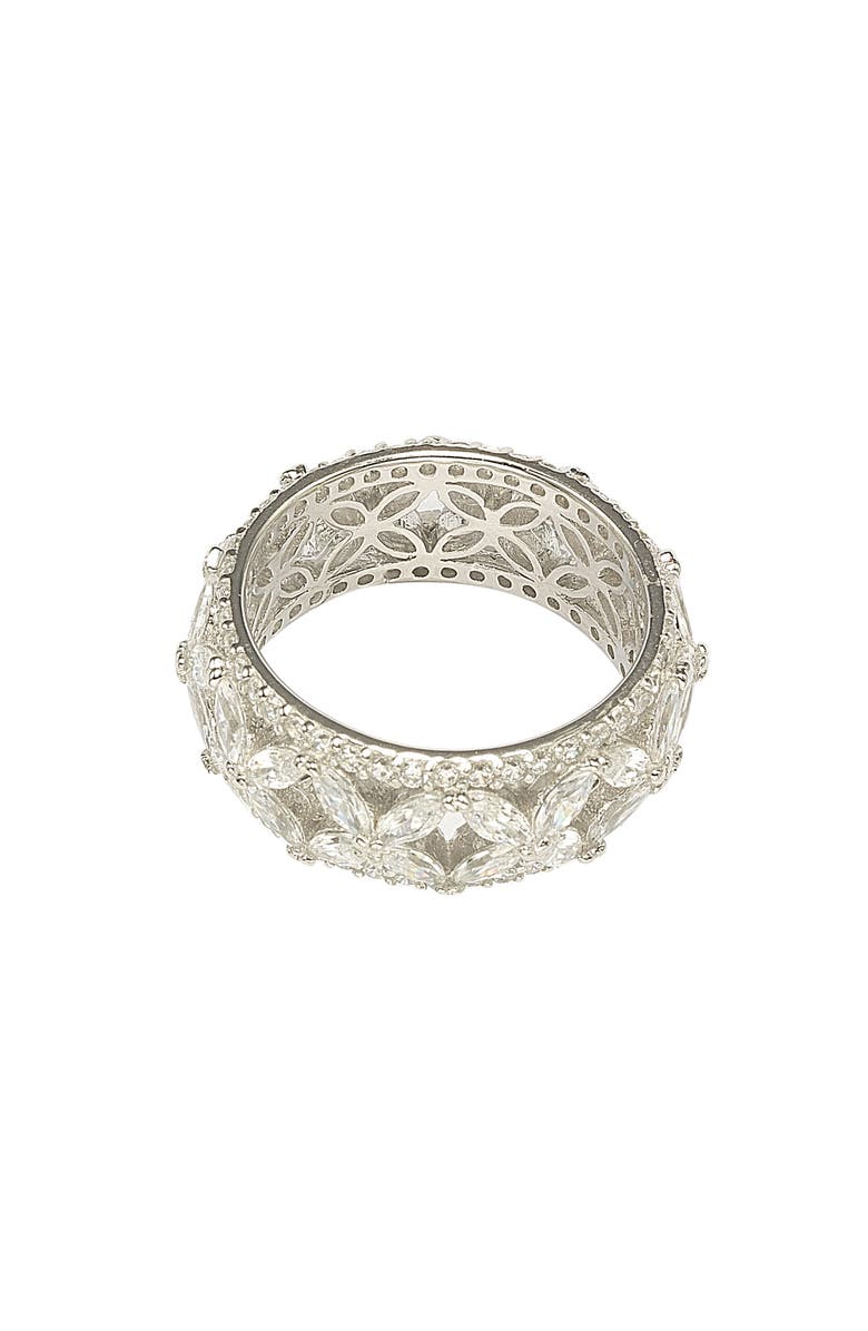 SUZY LEVIAN Sterling Silver CZ Cutout Flower Ring, Alternate, color, 