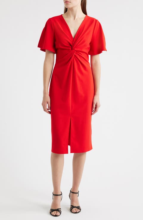Twist Front Midi Dress