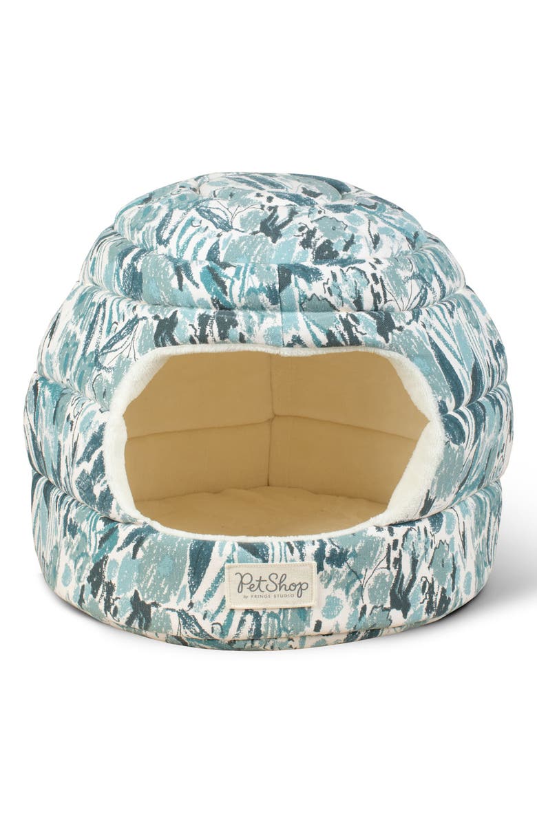 Fringe Studio Canvas Hut Pet Bed, Main, color, Blue