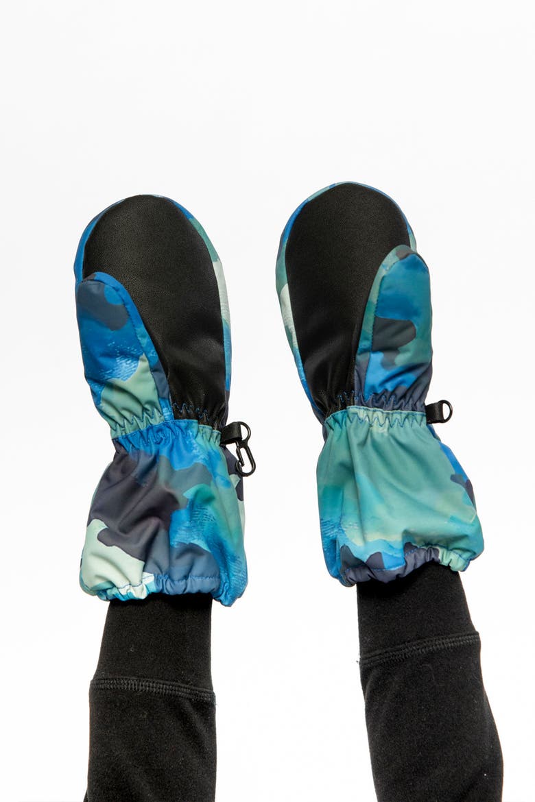 Camouflage Play Grip Rubberized Waterproof Winter Mittens, Alternate, color, Blue Camouflage