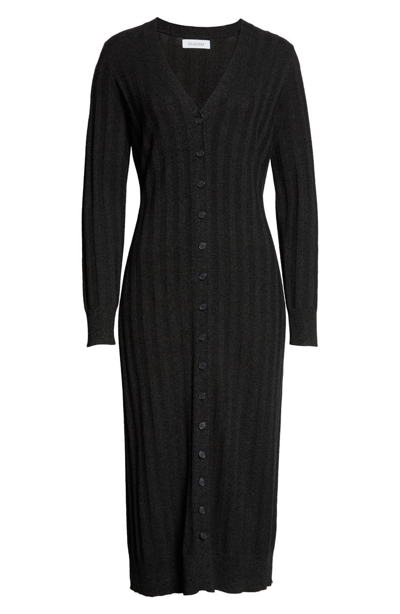 NAADAM Marled Silk & Cashmere Blend Long Sleeve Dress, Alternate, color,