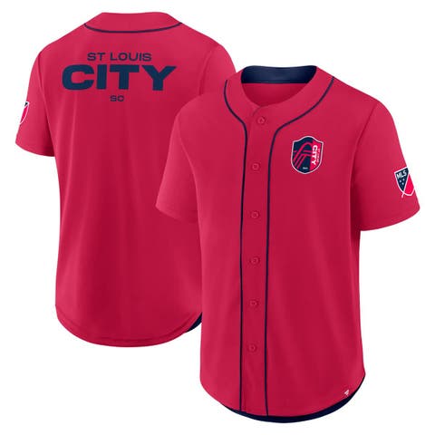 Men's Fanatics Red St. Louis City SC Injury Time Baseball Jersey