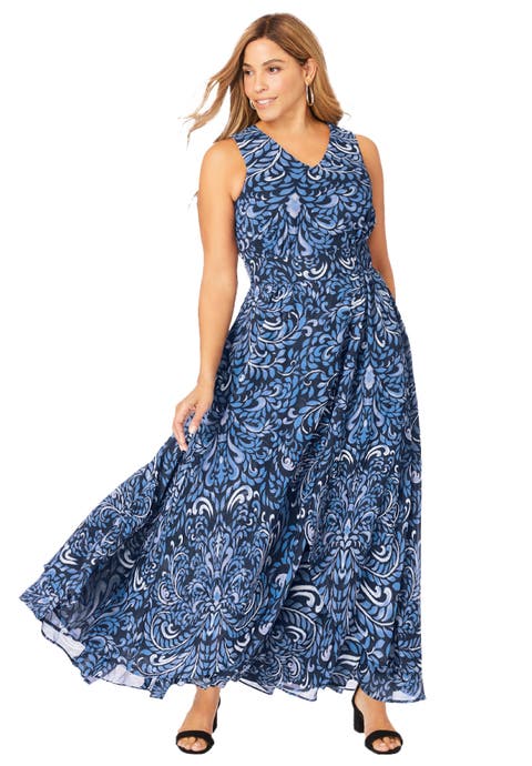 Georgette Flyaway Maxi Dress (Plus Available)