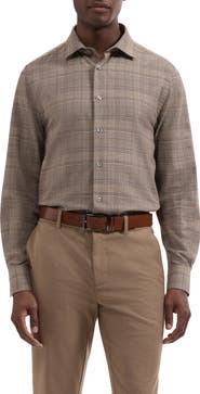 Bugatchi Julian Plaid Cotton & Wool Button-Up Shirt