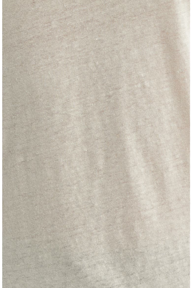 Linen Long Sleeve Polo, Alternate, color, BONE