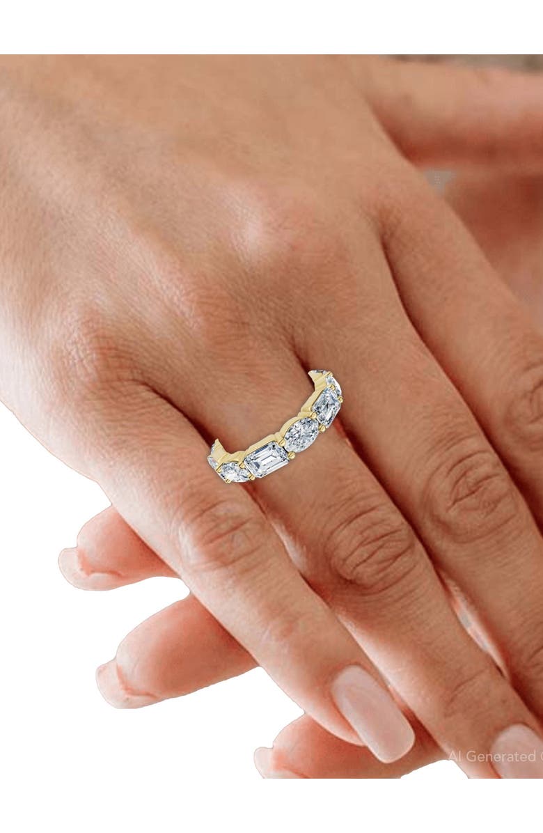 Bliss Diamond 6 1/2Ct Oval & Emerald Diamond Eternity Ring 14k Gold or Platinum Lab Grown, Alternate, color, 