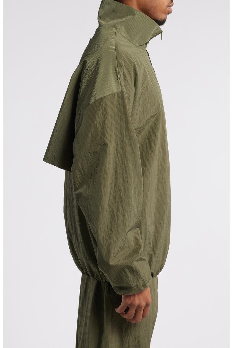 Gender Inclusive Ripstop Nylon Half Zip Pullover, Alternate, color, MILITARY