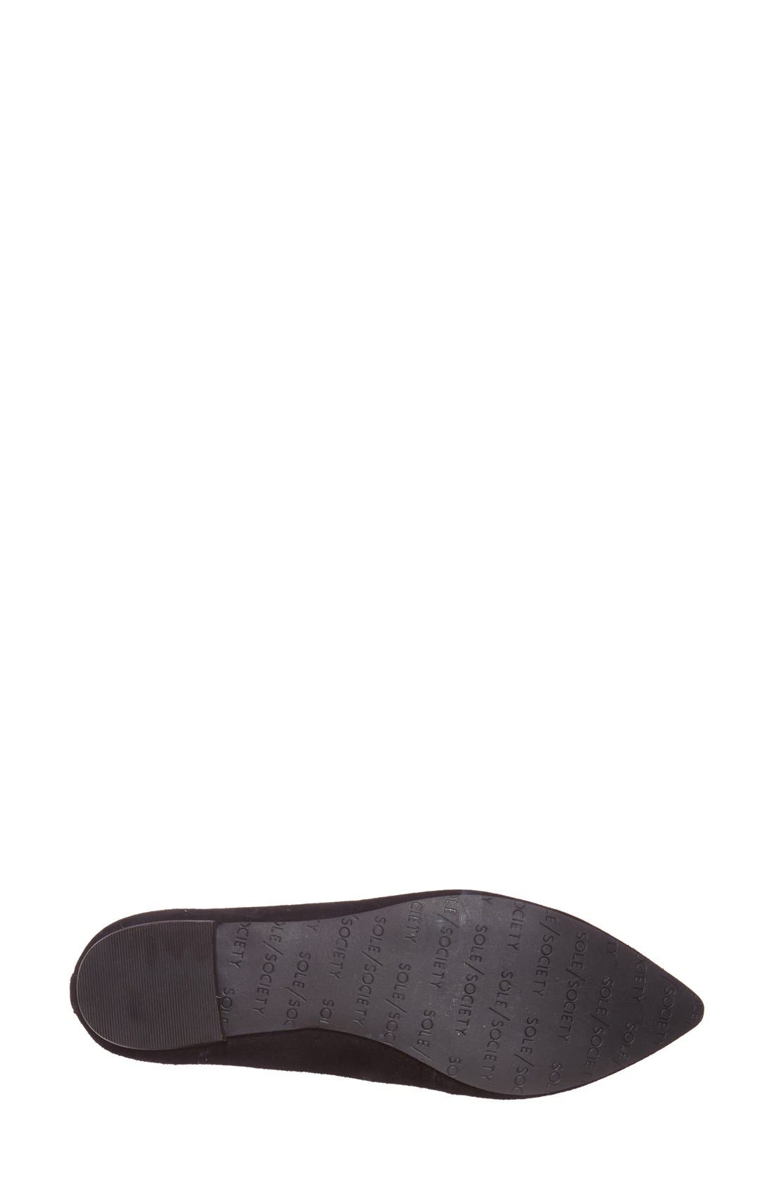 'Ivy' T-Strap Flat, Alternate, color, BLACK