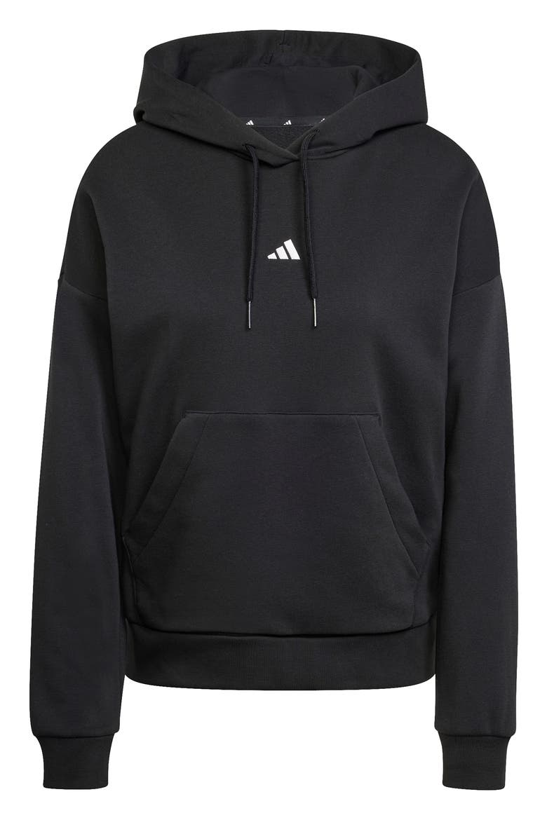 Essentials French Terry Hoodie, Alternate, color, BLACK/ WHITE