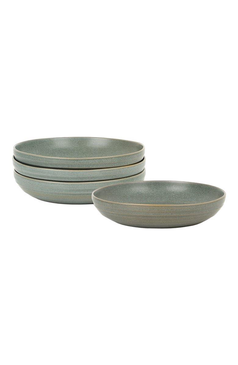 Stone Lain Elio Stoneware 4-Piece Pasta Bowl Set, Main, color, Green