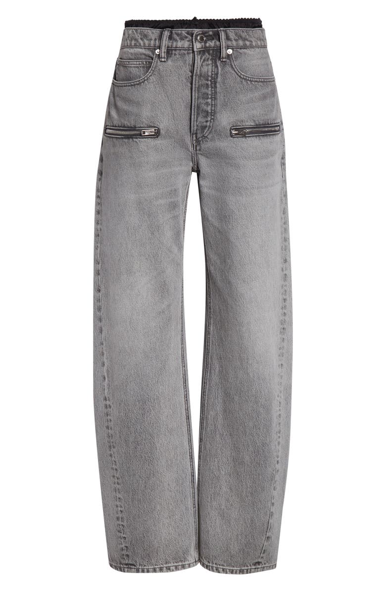 Alexander Wang Silk Prestyle Float Barrel Leg Jeans, Alternate, color, Washed Grey