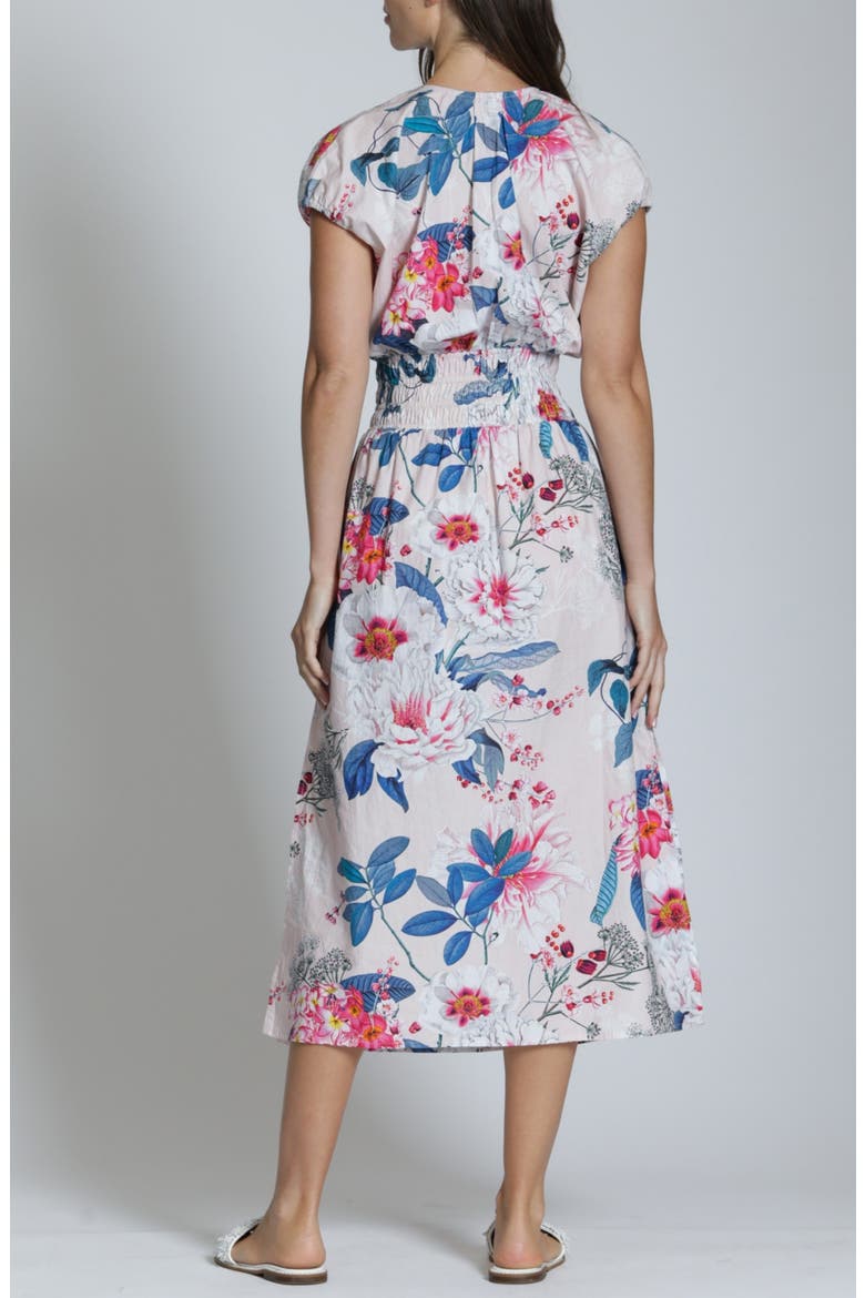 Floral Print Midi Dress, Alternate, color, BLUSH