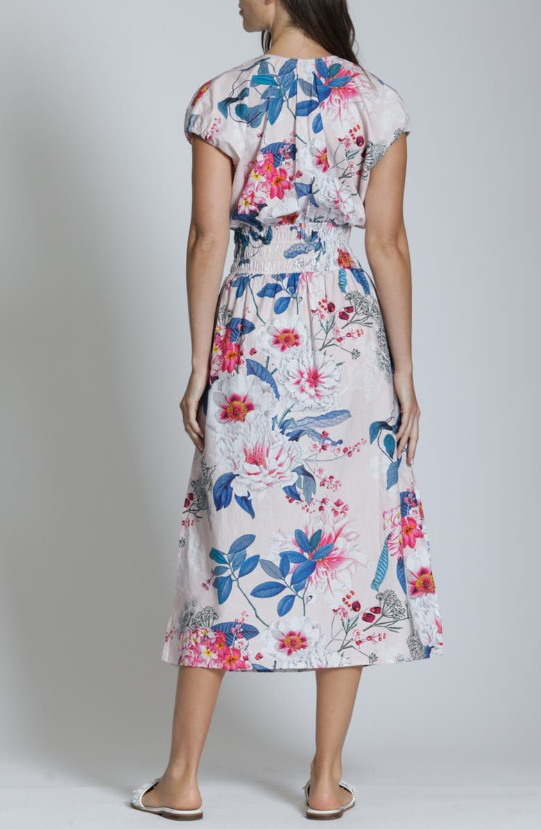 APNY Floral Print Midi Dress, Alternate, color, Blush