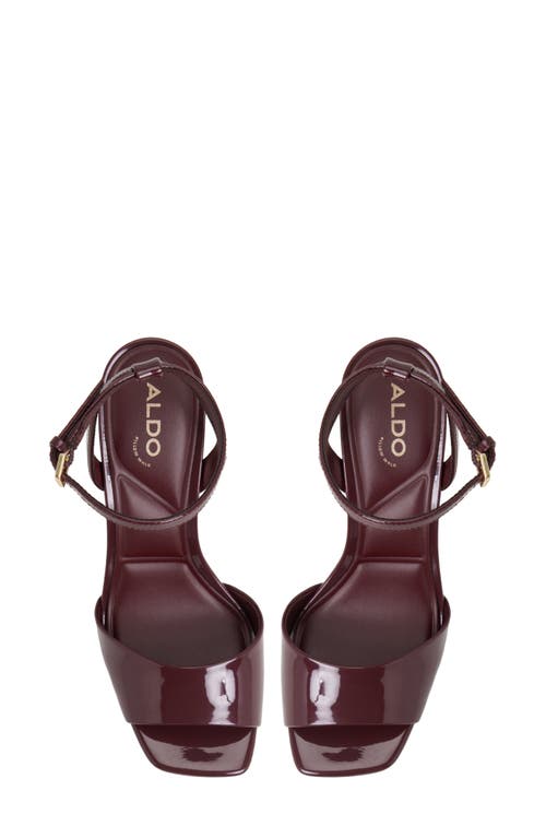 Aldo Chicgleam Ankle Strap Platform Sandal In Burgundy