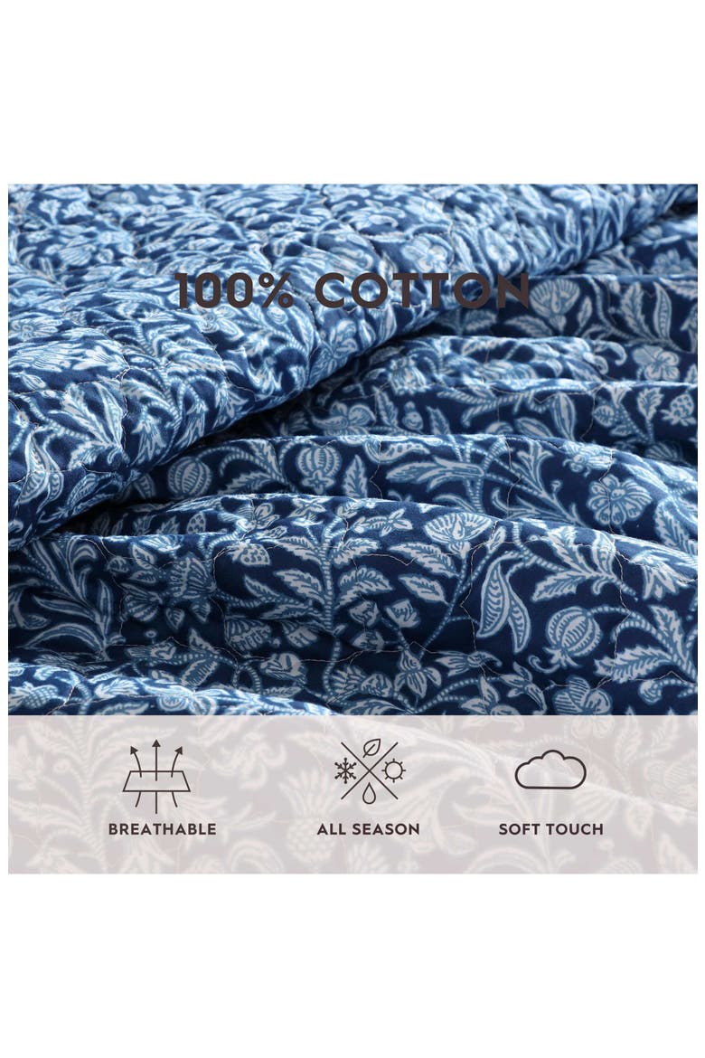 Elaina 3-Piece King Quilt & Sham Set, Alternate, color, DARK BLUE