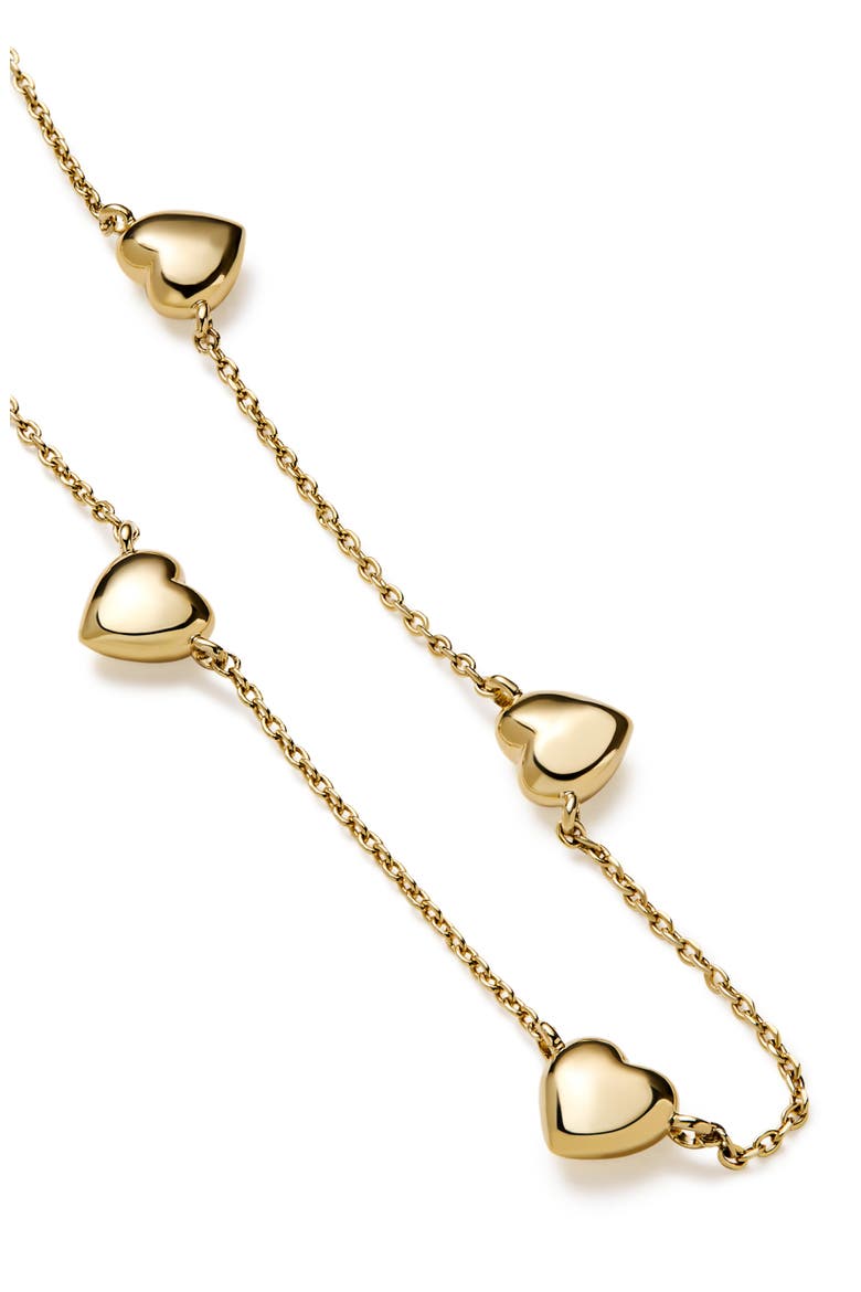 Lev Mini Heart Station Necklace, Alternate, color, GOLD
