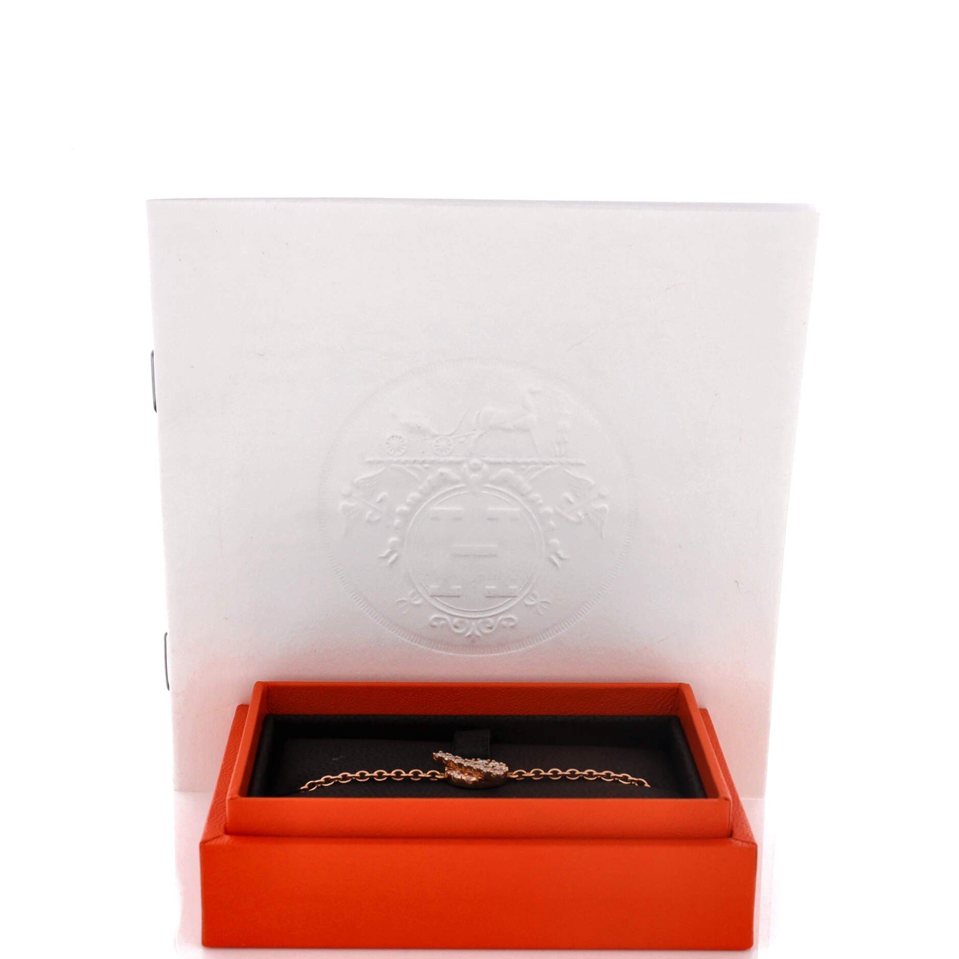 Pre-Owned Hermes Finesse Bracelet 18K Rose Gold and Diamonds, Alternate, color, Rose Gold