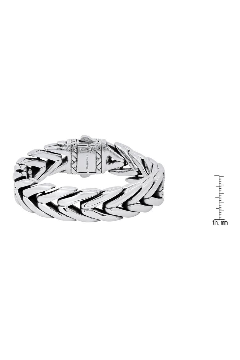 Heavy Oxidized Stainless Steel Chain Bracelet, Alternate, color, METALLIC