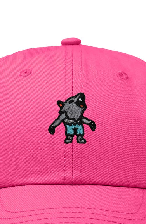 Dalix Werewolf Embroidered Dad Hat In Hot Pink