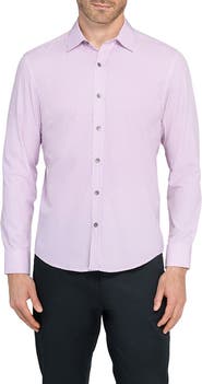 W.R.K Trim Fit Abstract Cube Print Performance Button-Up Shirt