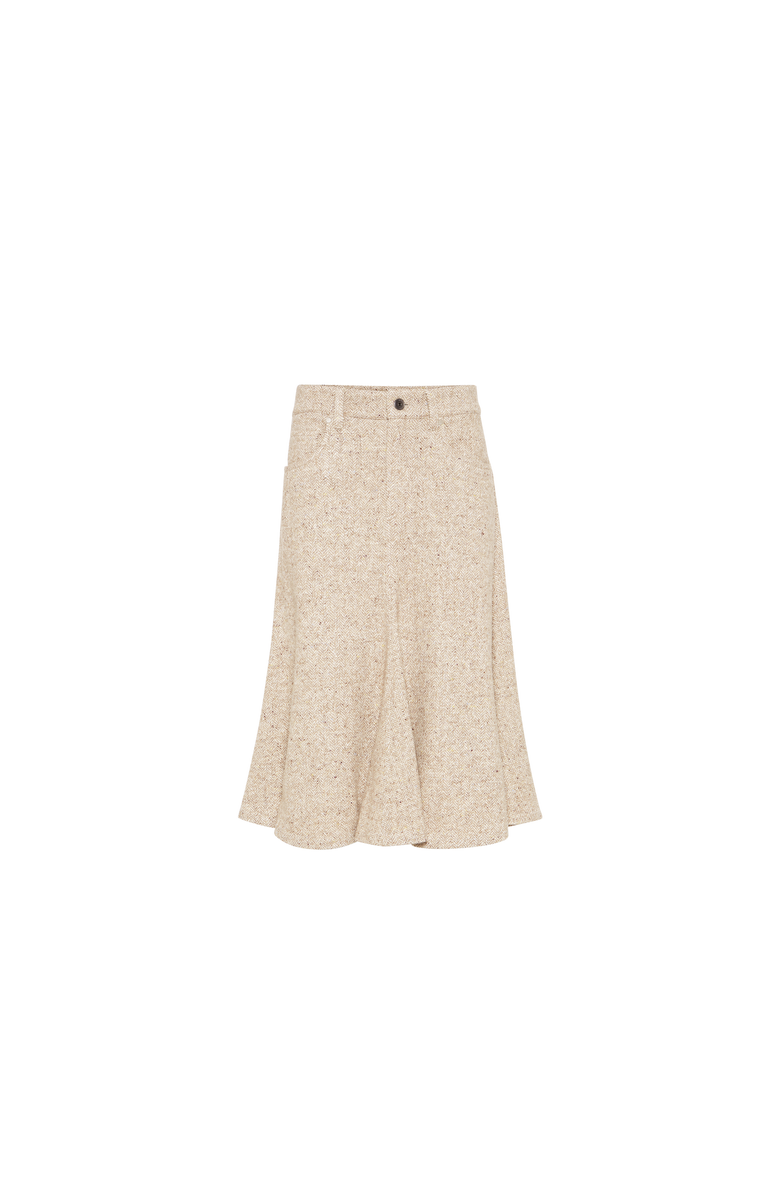 Brunello Cucinelli Five-pocket flute skirt, Main, color, Cool Beige