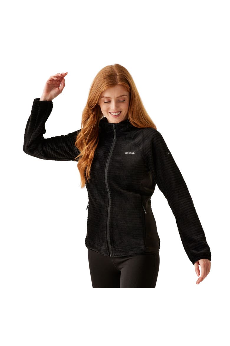 Endra Hooded Fleece Jacket, Alternate, color, Black