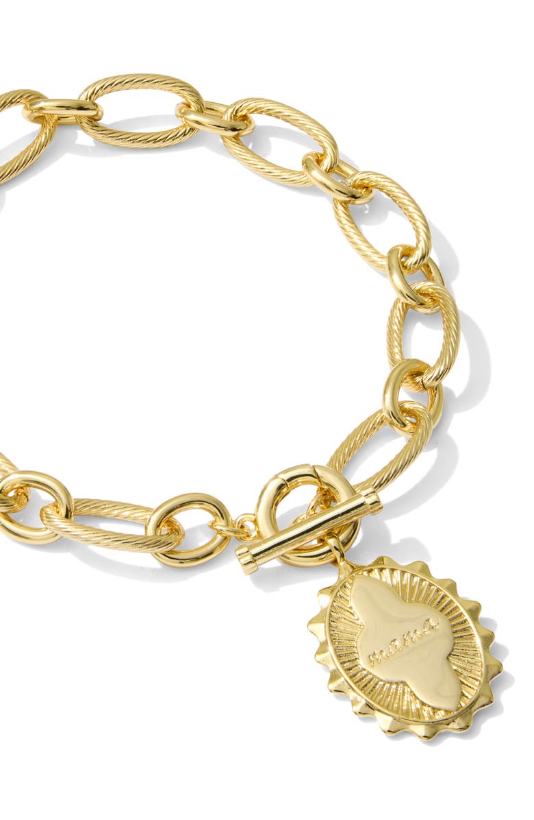 Kendra Scott Mama Charm Bracelet, Alternate, color, Gold Metal