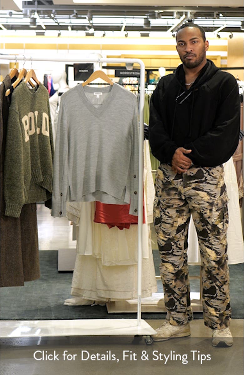 Button Detail Wool V-Neck Sweater, sales video thumbnail