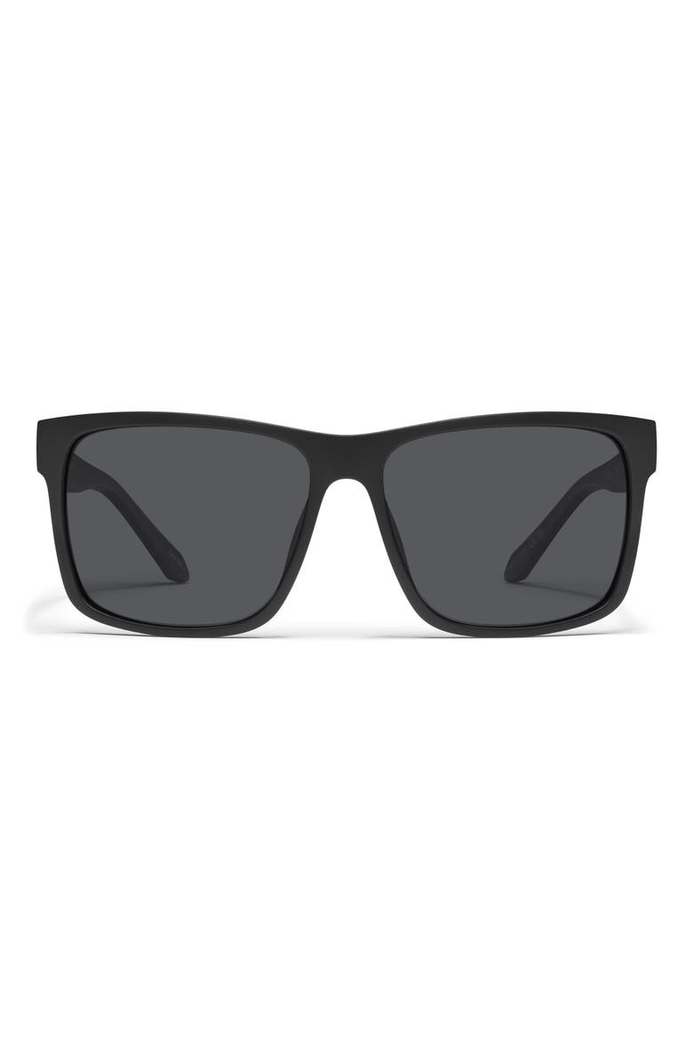 Thrill Ride 63mm Polarized Square Sunglasses, Main, color, BLACK/ BLACK POLARIZED