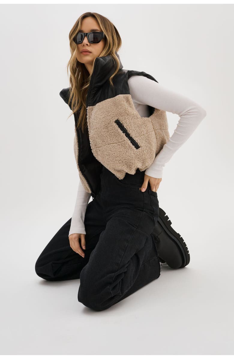LAMARQUE Melicia | Reversible Puffer Vest, Alternate, color, Black Ecru