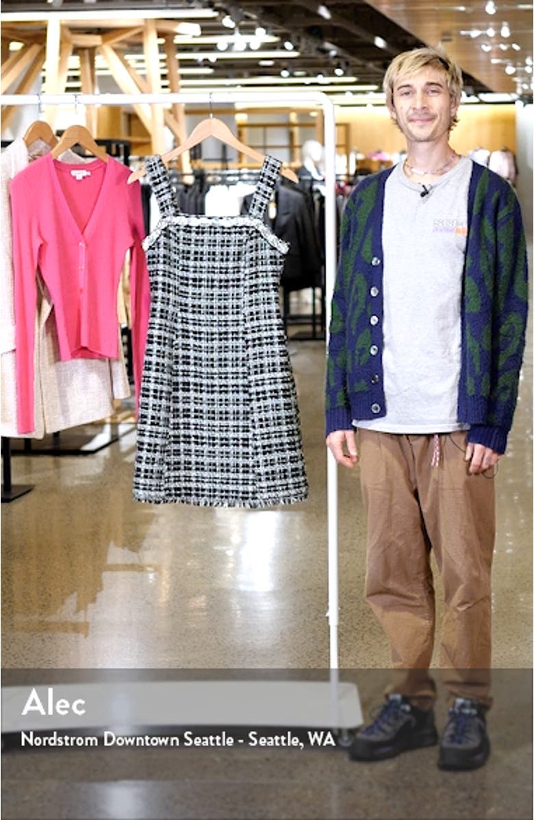 Rhinestone Detail Tweed Sheath Dress, sales video thumbnail