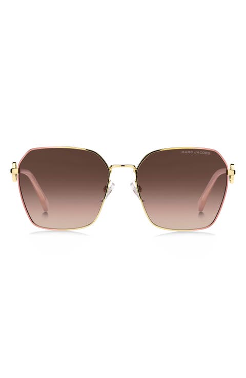 58mm Gradient Square Sunglasses