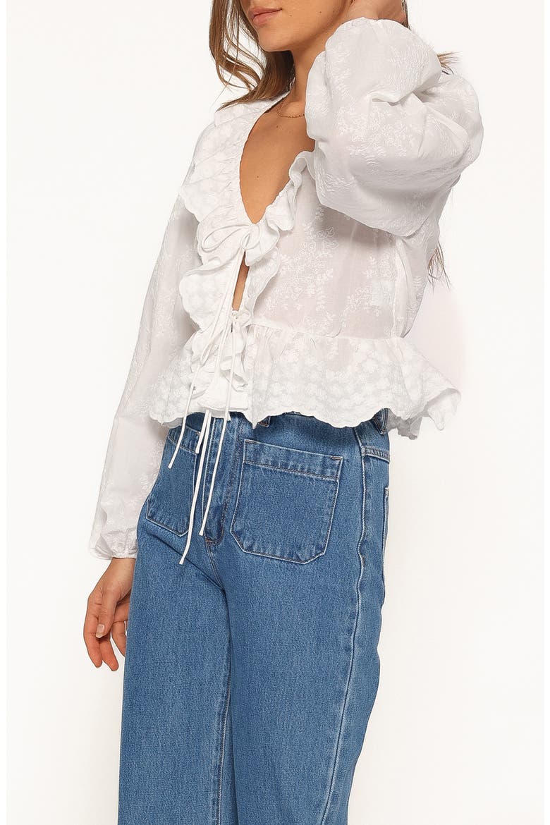 Issy Eyelet Ruffle Peplum Top, Alternate, color, WHITE