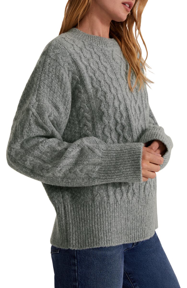 Favorite Daughter Oversize Cable Knit Sweater, Alternate, color, Smoke Grey