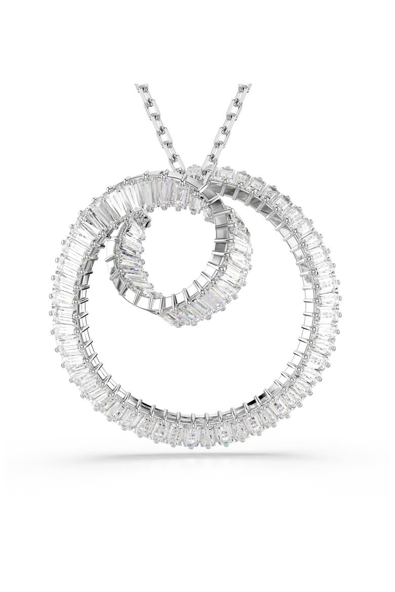 Matrix Pendant Necklace, Main, color, WHITE/ SILVER