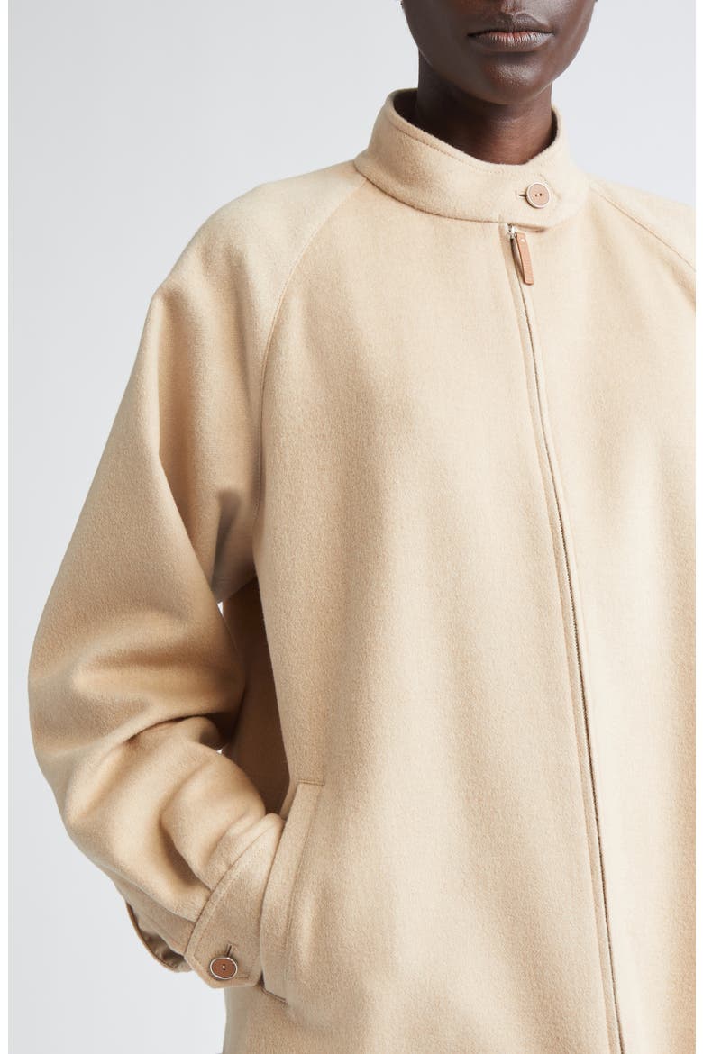 Oversize Camel Hair Bomber Jacket, Alternate, color, NATURAL