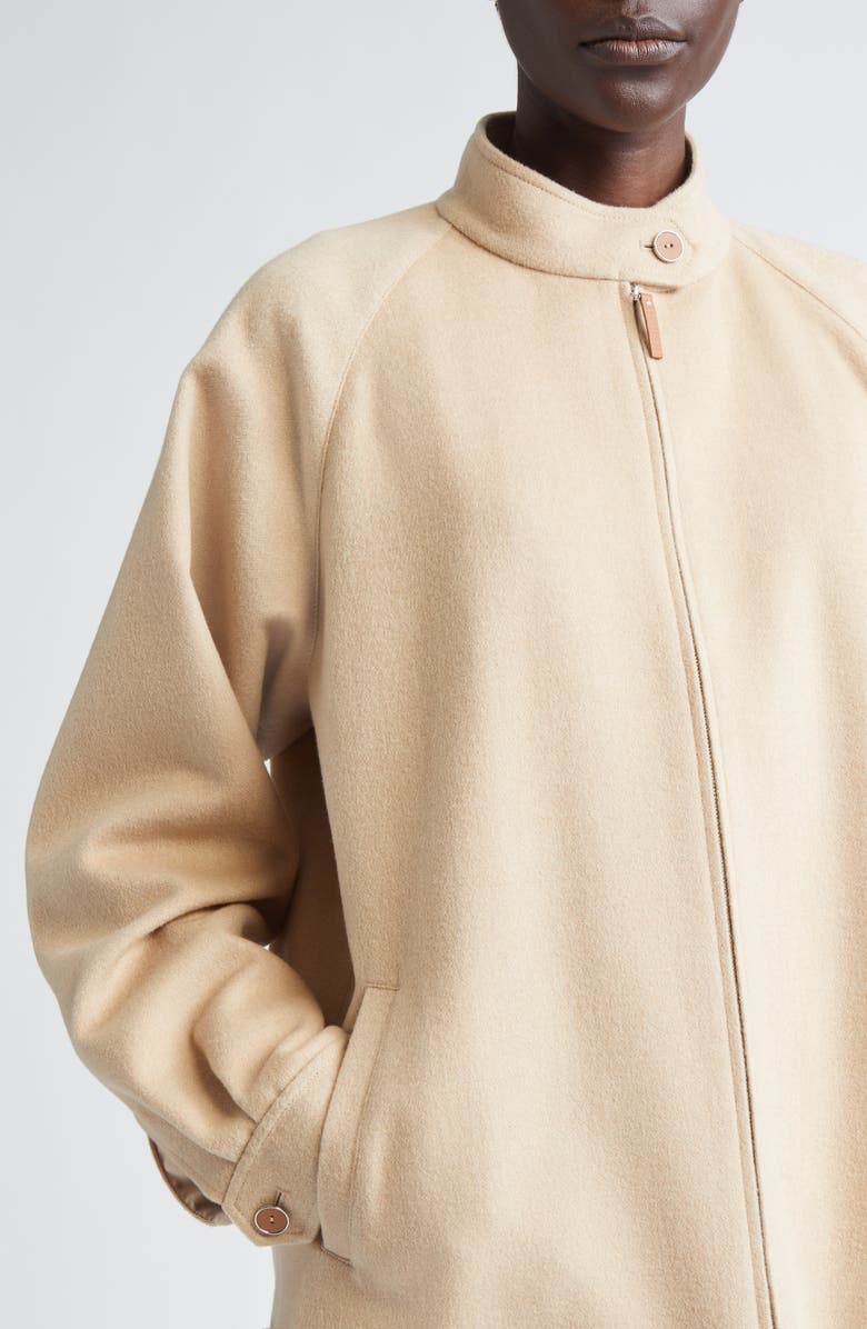 Lafayette 148 New York Oversize Camel Hair Bomber Jacket, Alternate, color, Natural